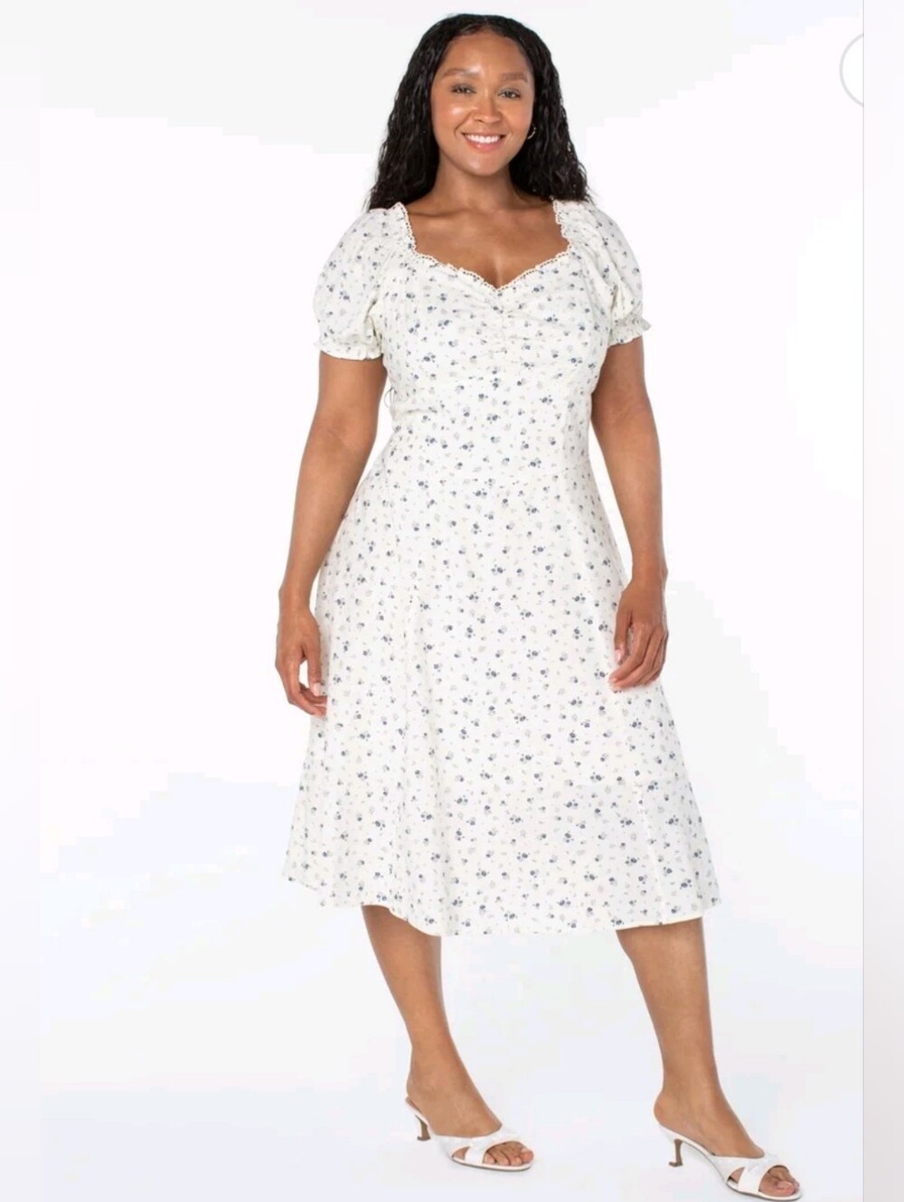 Celebrity Pink Plus Puff Sleeve Midi Dress